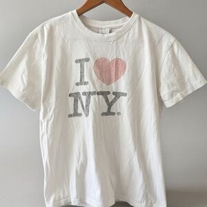 I Love NY Unisex Medium White T-Shirt